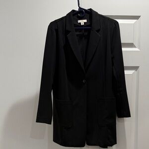Halston Classic Black Blazer (Long)